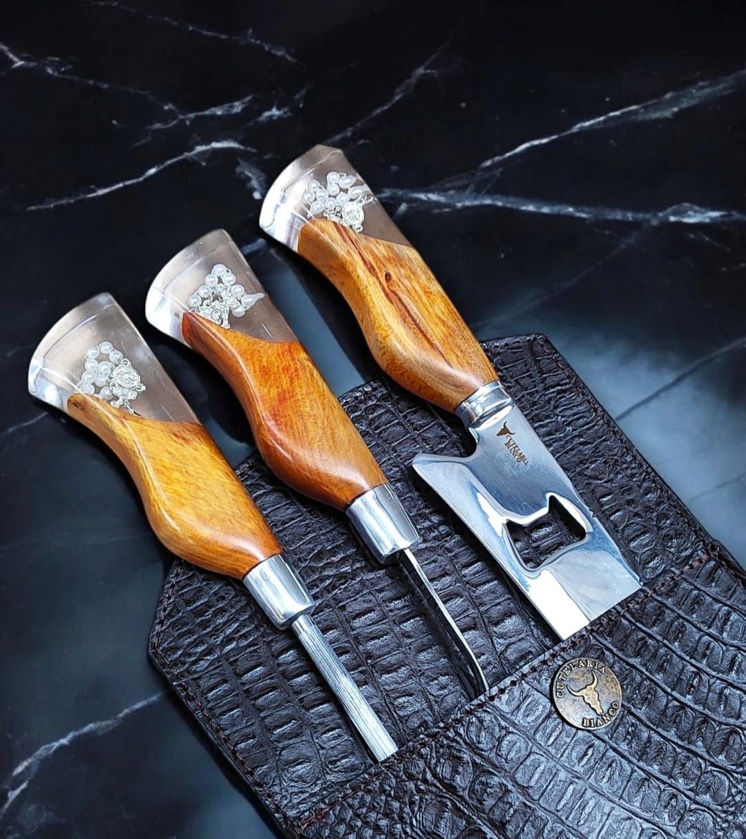 Kit Churrasqueiro - Cabo terço -Três peças