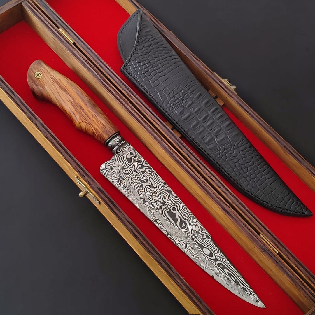 Aço Damasco – Edição Colecionador – Padrão Aleatório – 9" Lâmina