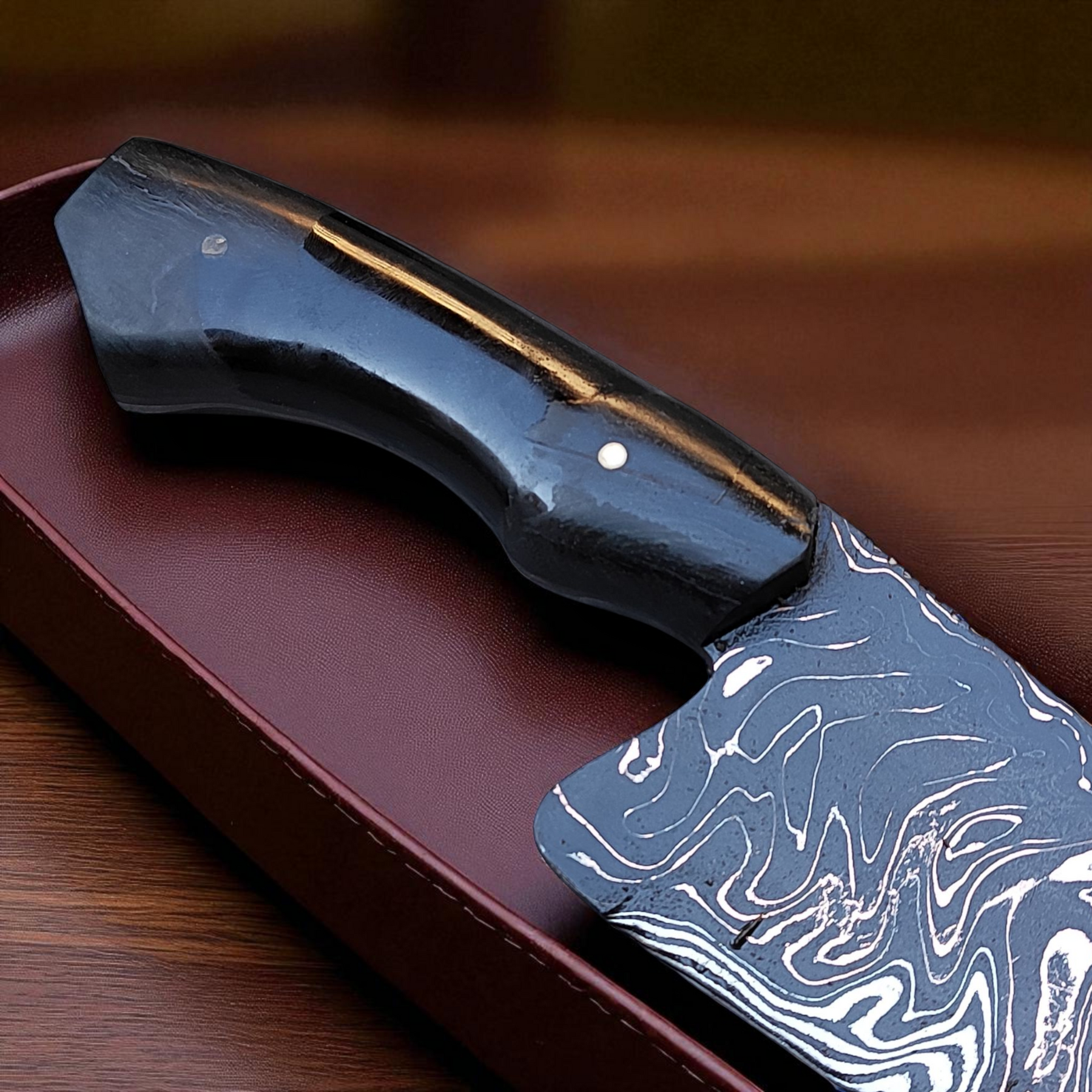 Faca Artesanal em Aço Mokume-Gane – Tiger – 10" de Lâmina