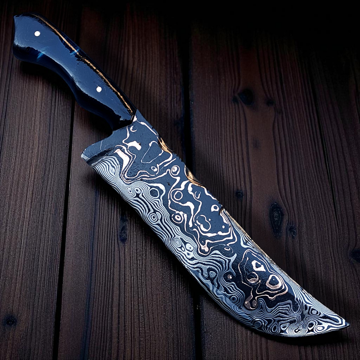 Faca Artesanal em Aço Mokume-Gane – Tiger – 10" de Lâmina
