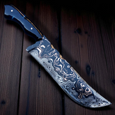 Faca Artesanal em Aço Mokume-Gane – Tiger – 10" de Lâmina