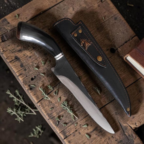 Faca Churrasco Artesanal para Churrasco Aço Carbono + Bainha em couro + gravação do seu nome na lamina