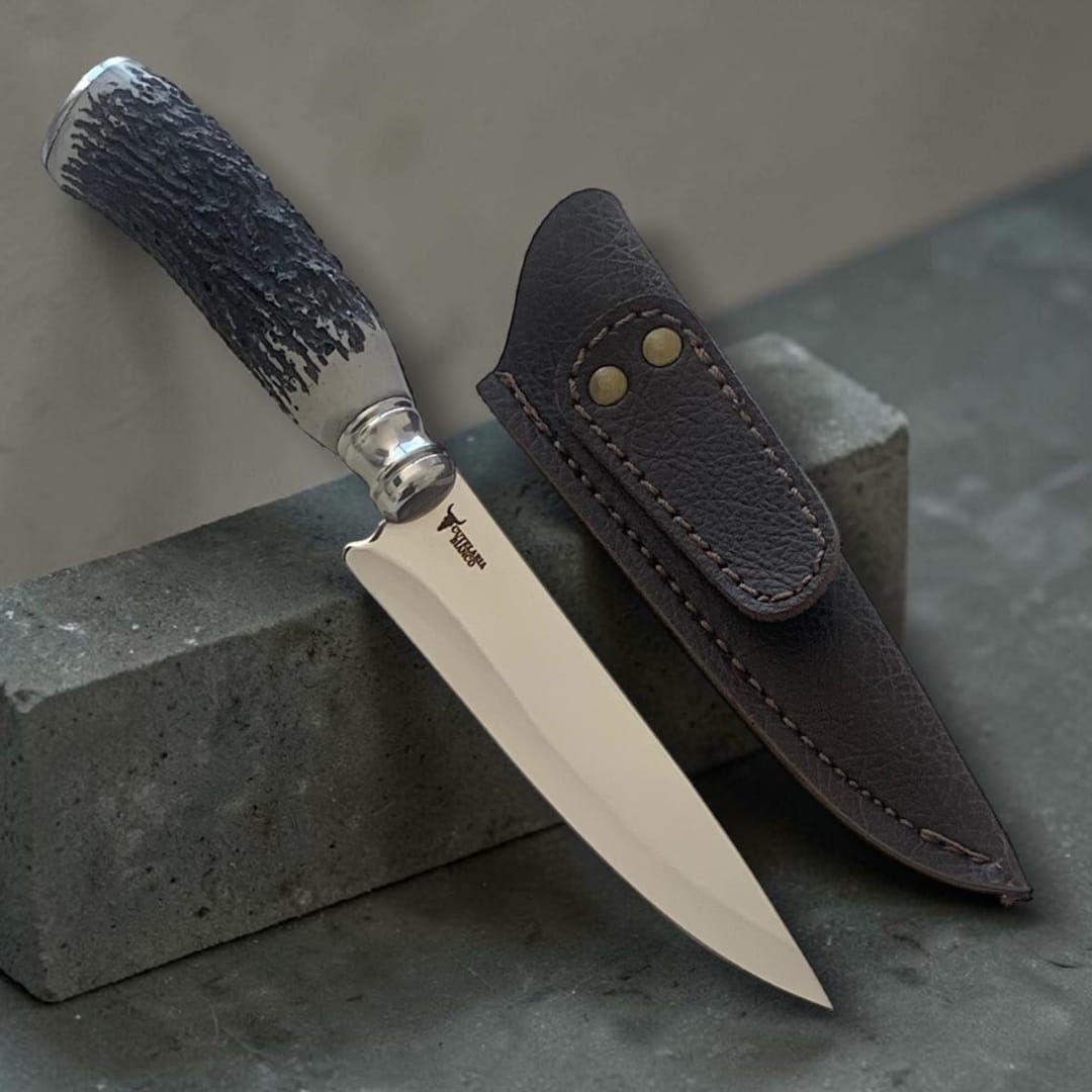 Faca Artesanal EDC 6" LUXO - Bainha em couro - Personalizada