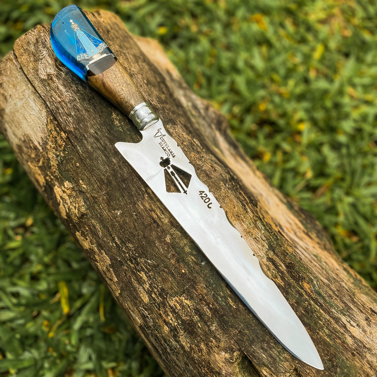 Faca Artesanal Personalizada p/ Churraso Padroeira 10” – Edição Especial Colecionador